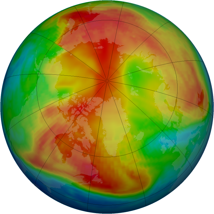 Arctic ozone map for 05 February 1985
